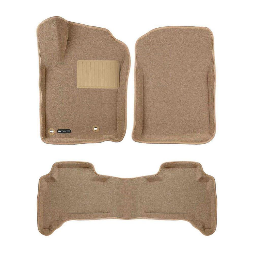 3D коврики Euromat для TOYOTA LС Prado 150 (2014-) (с крепежом), Business, Бежевый