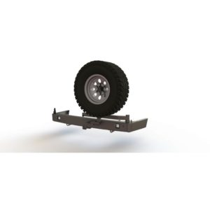 Бампер силовой задний Toyota Land Cruiser Prado 150 2017+ с квадратом под фаркоп, калиткой и противотуманными фарами