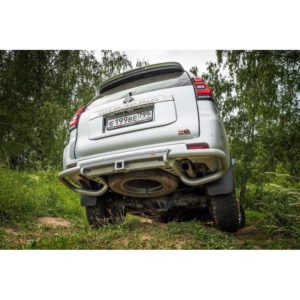 Бампер силовой задний Toyota Land Cruiser Prado 150 c квадратом под фаркоп