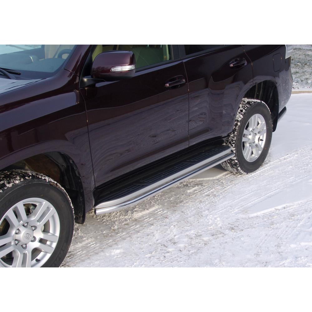 Боковые трубы, Ø48 мм к штатным порогам, TOYOTA LAND CRUISER 150, 2009-н.в.