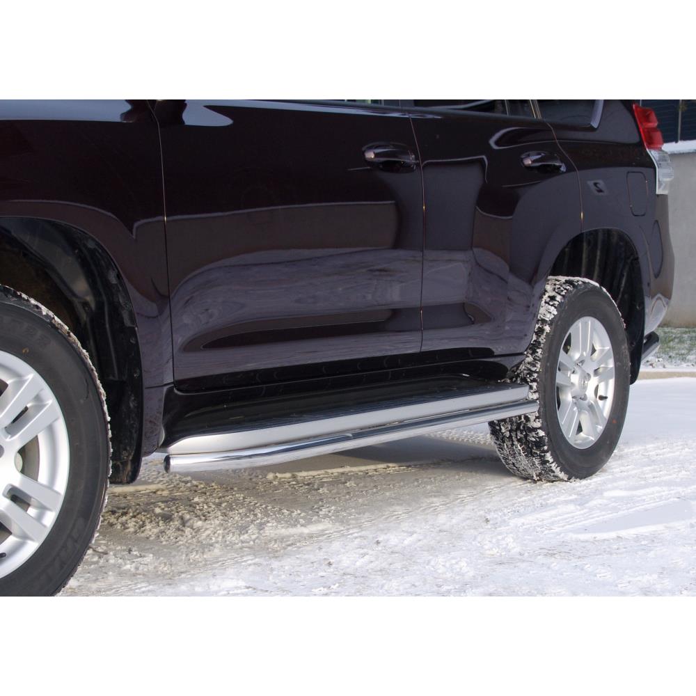 Боковые трубы, Ø48 мм к штатным порогам, TOYOTA LAND CRUISER 150, 2009-н.в.