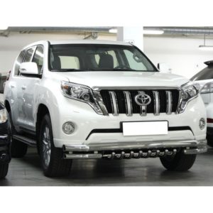 Дуга передняя по низу бампера d76+60 с защитой картера d43 Toyota Land Cruiser Prado 150 2013-2017