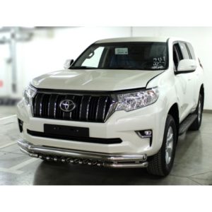 Дуга передняя по низу бампера d76+60 с защитой картера d43 Toyota Land Cruiser Prado 150 2017-н.в