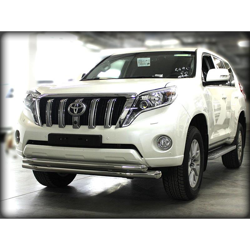 Дуга передняя по низу бампера d-76+60 (короткая) Toyota LC Prado 150 2013-2017