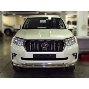 Дуга передняя по низу бампера радиусная двойная d76+60 с подгибами Toyota Land Cruiser Prado 150 2017-н.в