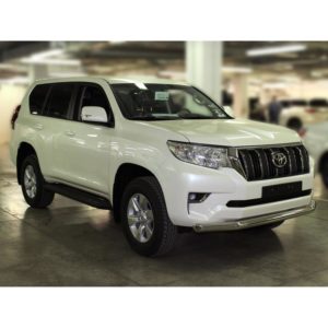 Дуга передняя по низу бампера радиусная одинарная d76 с подгибами Toyota Land Cruiser Prado 150 2017-н.в