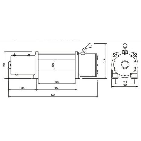 Лебедка электрическая автомобильная СТОКРАТ LD 12.0 SW, 12000 lbs, 12V, 5.5 л.с.