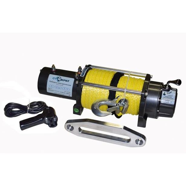 Лебедка электрическая автомобильная СТОКРАТ SD 12.5 SW, 12V, 6.5 л.с., синтетический трос