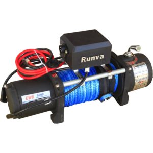 Лебёдка электрическая 12V Runva 6000 lbs 2500 кг (синтетический трос)