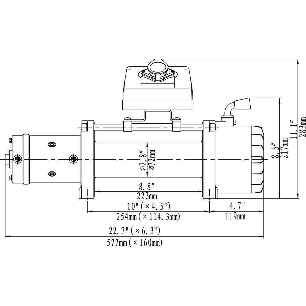 Лебёдка электрическая 12V Runva 9500 lbs 4350 кг Спорт