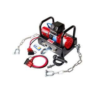 Лебёдка переносная РИФ 9.5XS c площадкой на цепях и проводами (в сборе) корот. барабан, синт. трос