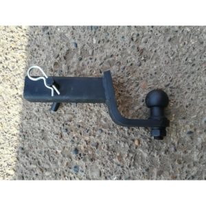 Переходник фаркопа в квадрат 50x50 с занижением 90 мм (шар черный 50 мм)