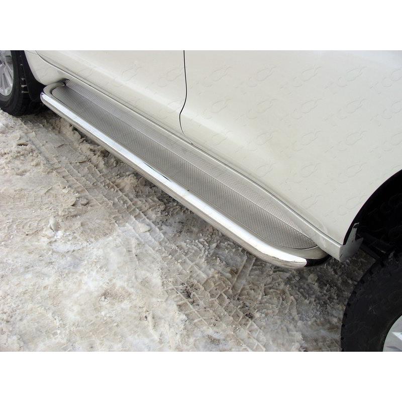 Пороги с площадкой (нерж. лист) 60,3 мм TOYOTA Land Cruiser 150 Prado 2017-