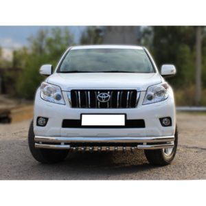 Защита переднего бампера d76+60 с защитой картера d43 Toyota Land Cruiser Prado 150 2009-2012