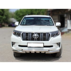 Защита переднего бампера d76 с доп.накладками Toyota Land Cruiser Prado 150 2017-н.в