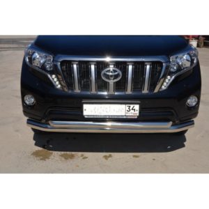 Защита переднего бампера двойная Toyota Land Cruiser Prado 150 2014