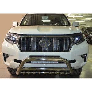 Защита переднего бампера тройная с защитой акула на Toyota Land Cruiser Prado 150 2017