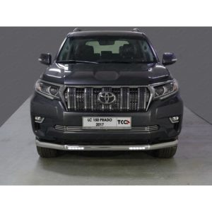 Защита передняя нижняя 76,1 мм с ДХО TOYOTA Land Cruiser 150 Prado 2017-
