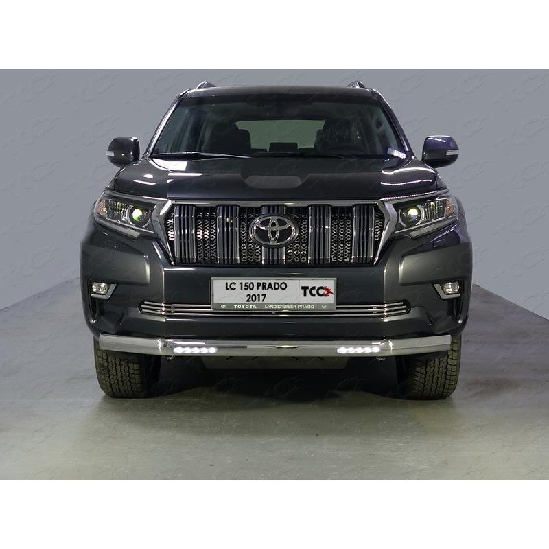Защита передняя нижняя (овальная) 75х42 мм TOYOTA Land Cruiser 150 Prado 2017-