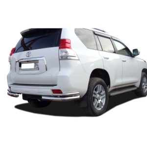Защита заднего бампера угловая двойная Toyota Land Cruiser Prado 150 2010