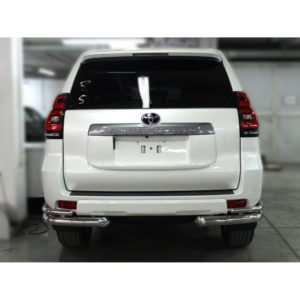 Защита заднего бампера "уголки" d-76+43 Toyota Land Cruiser Prado 150 2018-