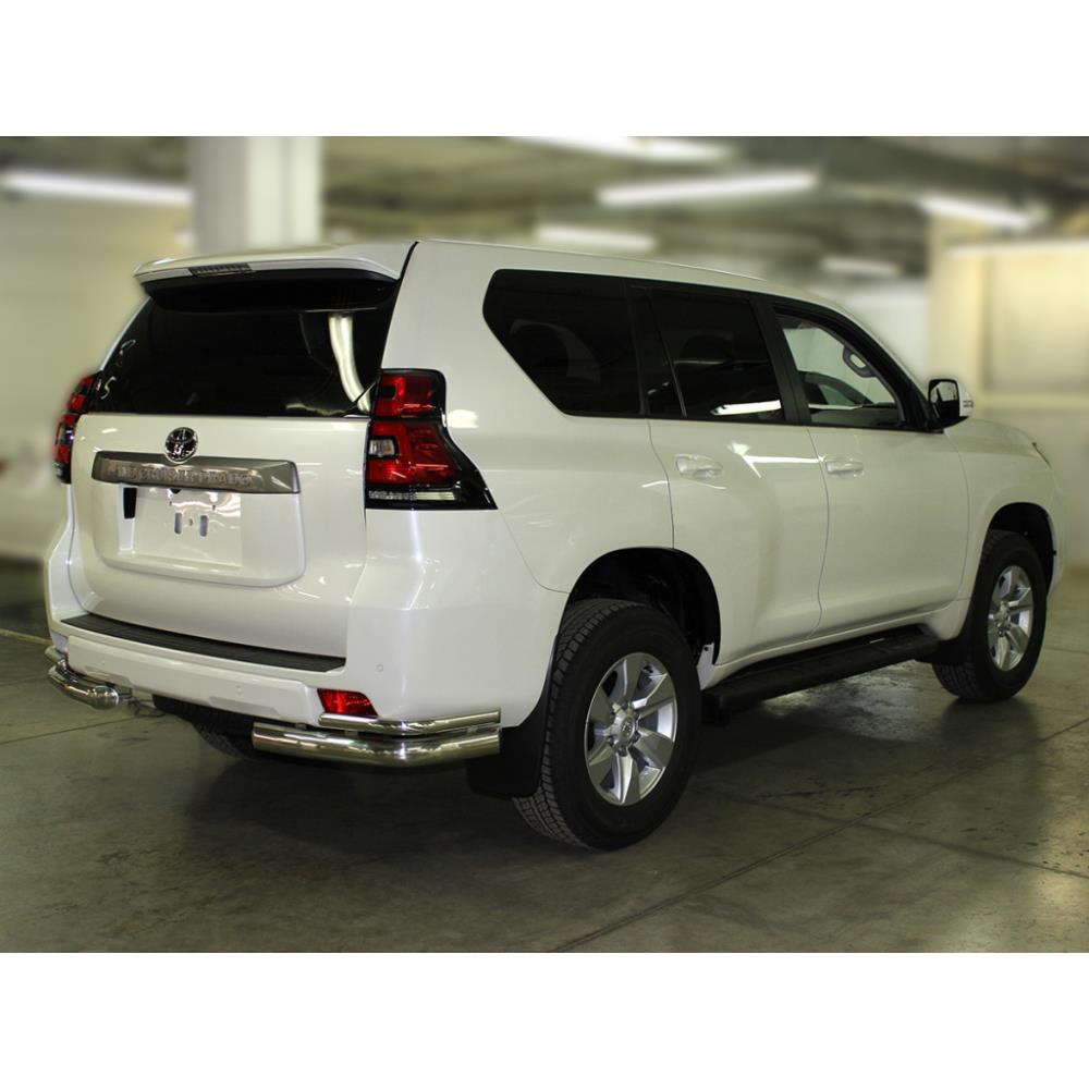 Защита заднего бампера "уголки" d-76+43 Toyota Land Cruiser Prado 150 2018-