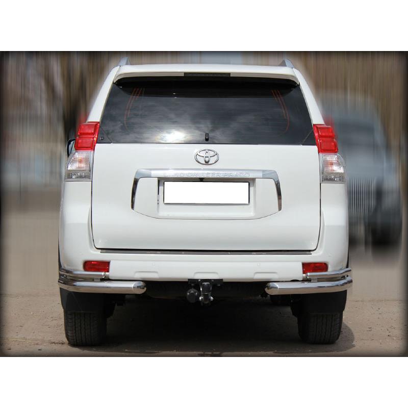 Защита заднего бампера "уголки" d-76+43 (удлиненные) Toyota Land Cruiser Prado 150 2009-2012