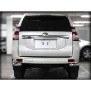 Защита заднего бампера "уголки" d-76+43 (укороченные) Toyota LC Prado 1502