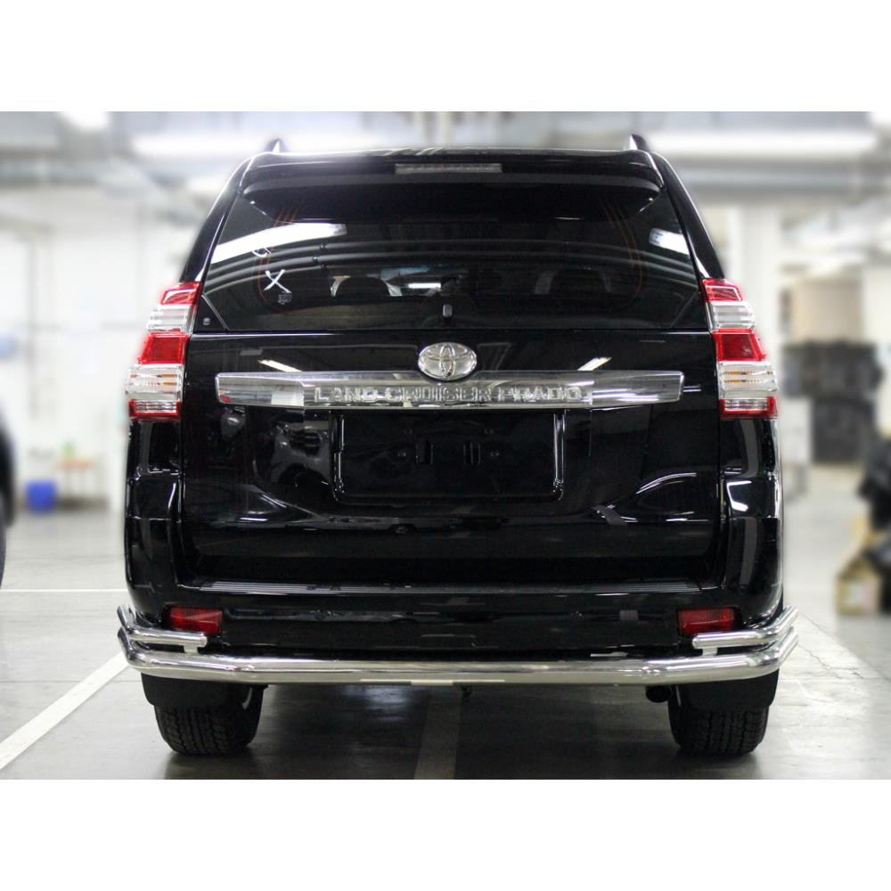 Защита заднего бампера "волна" d-76+43 Toyota LC Prado 150